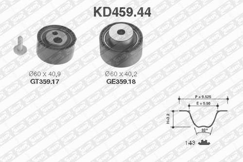 Timing belt set - belt,
